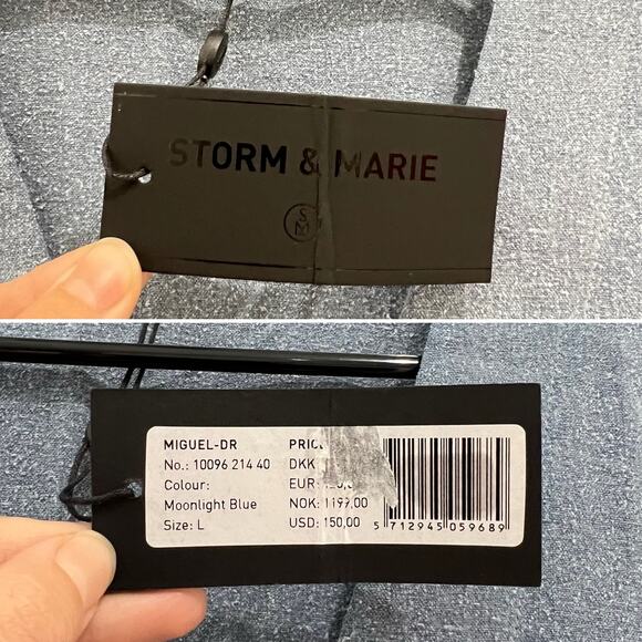 NWT Storm & Marie Silk Miguel Shift Dress Moonlight Blue V Neckline Size Large - Picture 10 of 13